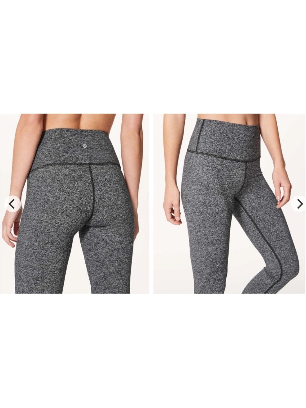 Lululemon Full Length Leggings size 8 Wunder Under High Rise 28" Heathered black